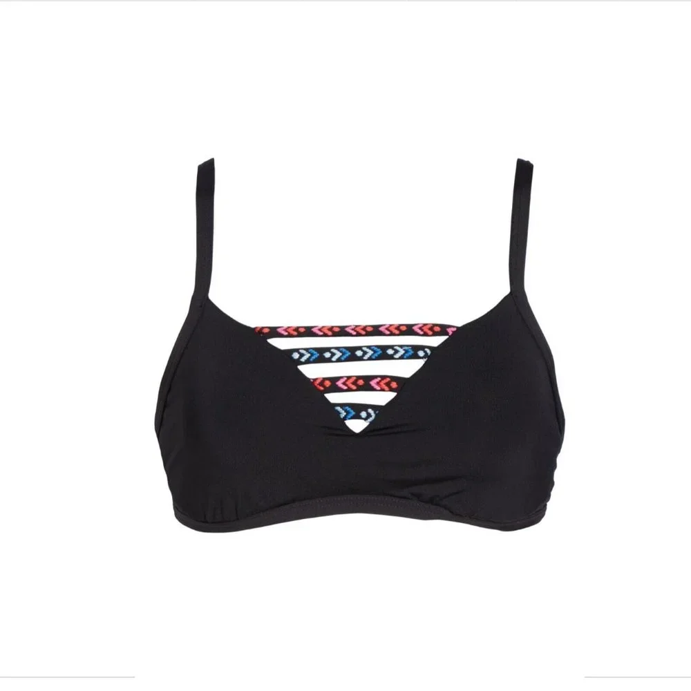 NWT Seafolly Desert Tribe‎ Underwire Bikini Top Black [SZ 6DD US/ 10DD AU]